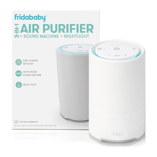 3-in-1 Sound Machine, Air Purifier + Nightlight with 3 Fan Speeds and Easy-Change Filter by Fridababy