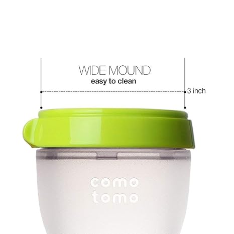 Comotomo Baby Bottle Bundle, Green, (7 Piece Set)