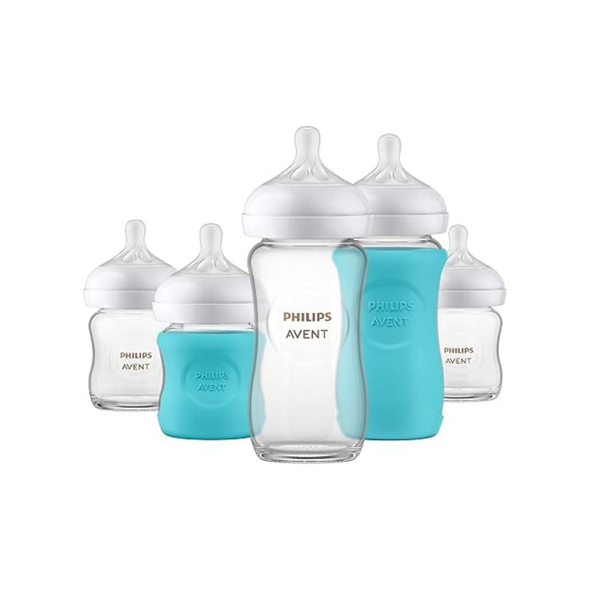 Philips AVENT Glass Natural Bottle with Natural Response Nipple, Baby Gift Set, SCD858/01