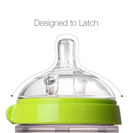 Comotomo Baby Bottle Bundle, Green, (7 Piece Set)