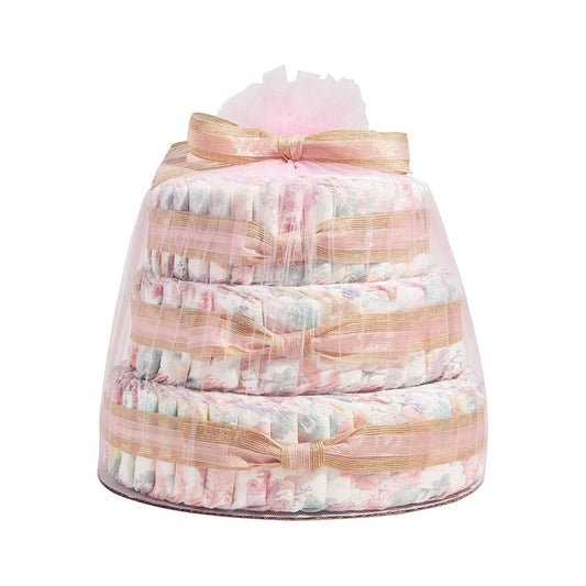 The Honest Company Deluxe Diaper Cake | Clean Conscious Diapers, Baby Personal Care, Plant-Based Wipes | Rose Blossom | Deluxe, Size 1 (8-14 lbs), 70 Count