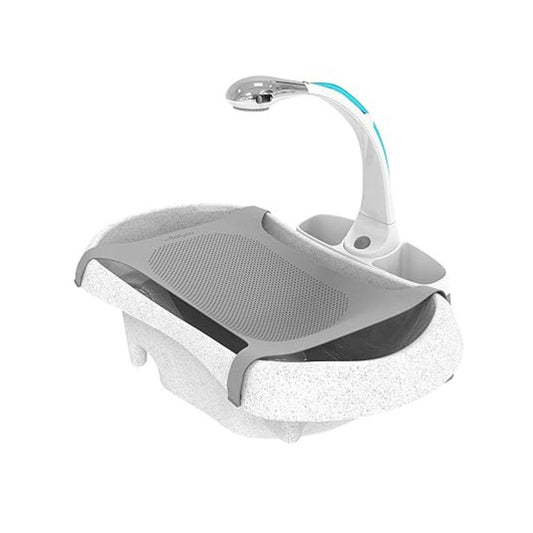 The First Years Rain Shower Baby Bathtub — Baby Spa for Newborn to Toddler — includes Convertible Bathtub and Sling with Soothing Spray — Baby Bath Essentials