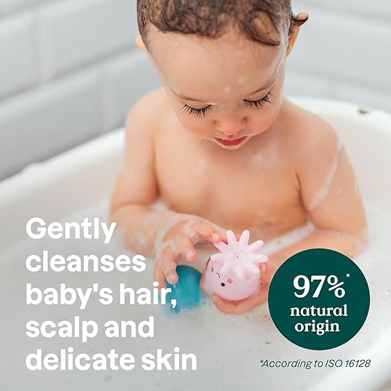 ATTITUDE 2-in-1 Shampoo and Body Wash for Baby, EWG Verified, Dermatologically Tested, Made with Naturally Derived Ingredients, Vegan, Unscented, 16 Fl Oz (Pack of 6)