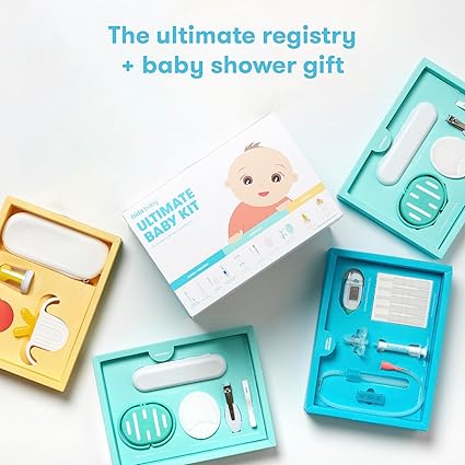 Frida Baby Ultimate Baby Kit | Baby Essentials Gift Set Includes Wellness, Sick Day, Gas Relief Essentials, Grooming Tools & Teething Toys