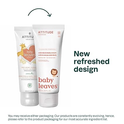 ATTITUDE Body Cream for Baby, EWG Verified, Made with Naturally Derived Ingredients, Vegan, Pear Nectar, 6.7 Fl Oz (Pack of 6)