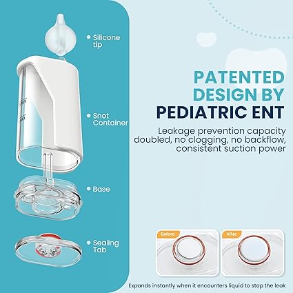 Runstar Nasal Aspirator for Baby Electric Nose Sucker with 2 Modes 6 Levels of Hospital-Grade Suction, BPA Free Rechargeable Nose Cleaner AUTO Booger Remover for Toddler Babies-FSA&HSA Eligible, White