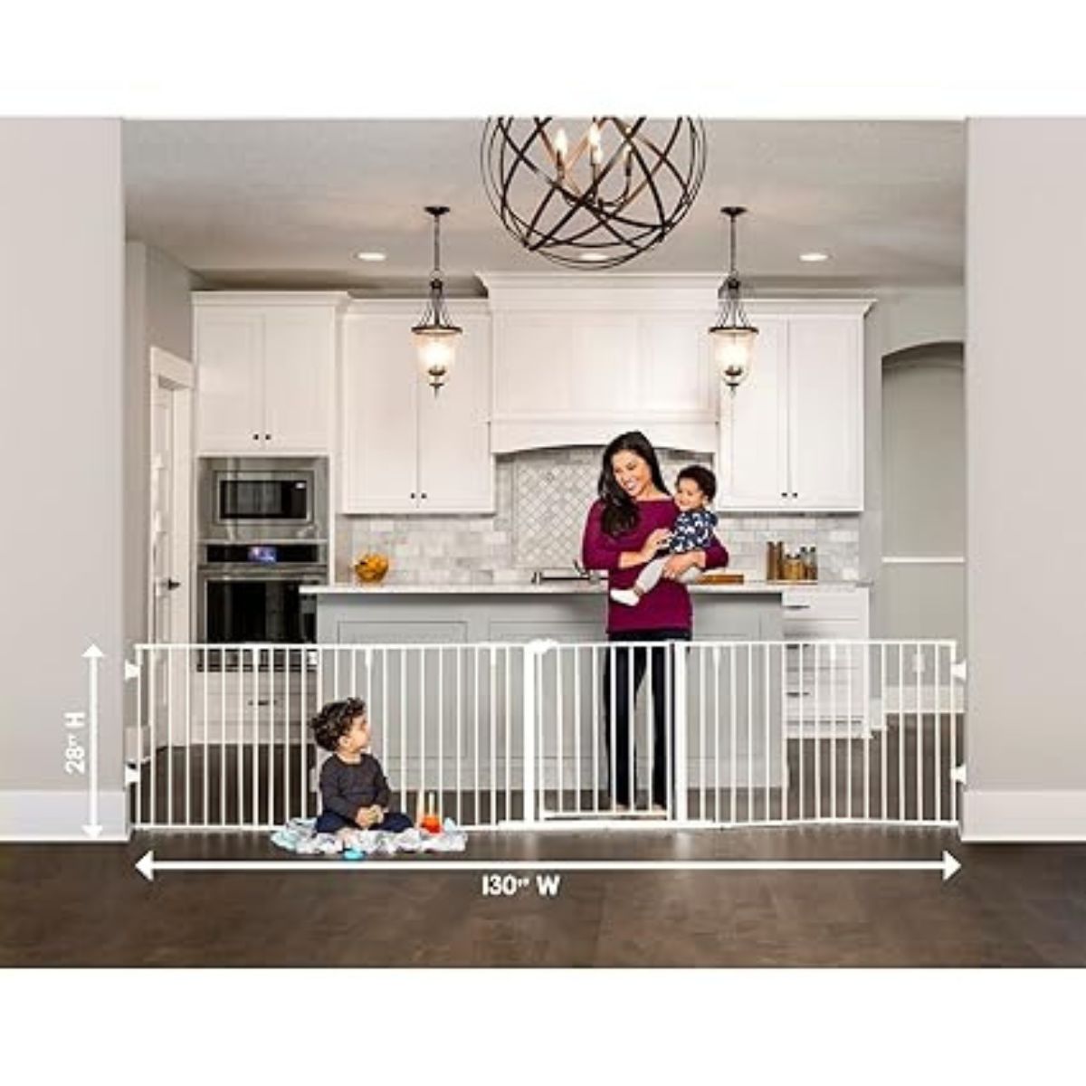 Regalo 130-Inch Super Wide Adjustable Baby Gate and Play Yard, 2-in-1, Bonus Kit, Includes 4 Pack of Wall Mounts(Pack of 1)